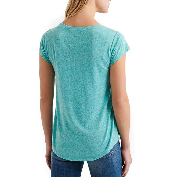 NWT Lucky Brand Turquoise Blue Tribal Medallion Printed Relaxed Lite Shirt - Picture 3 of 6